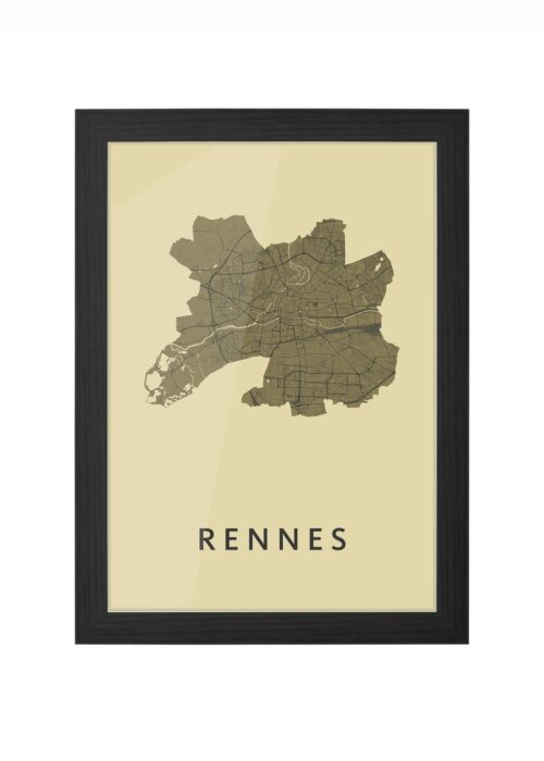Rennes  GoldenRod Ingelijst in Zwart lijst Kopen | Kunst in Kaart