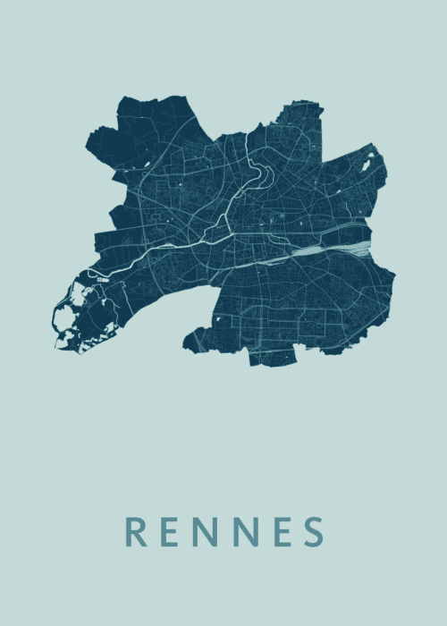 Rennes  Mint Stadskaart Poster Kopen