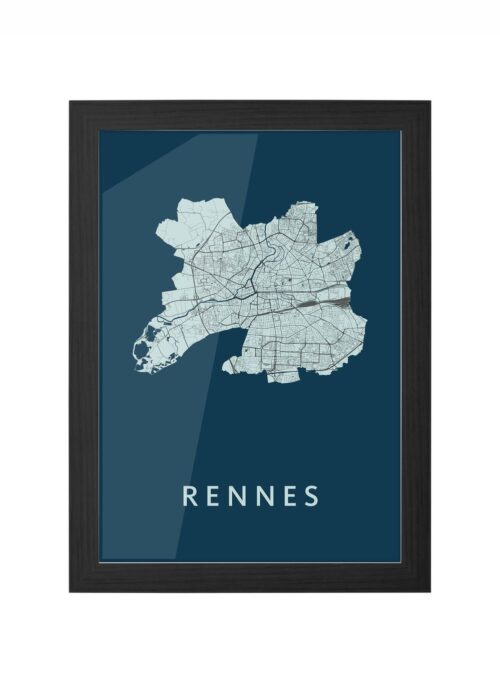 Rennes  Navy Ingelijst in Zwart lijst Kopen | Kunst in Kaart
