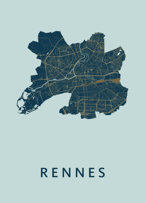 Rennes  Prussian Stadskaart Poster Kopen