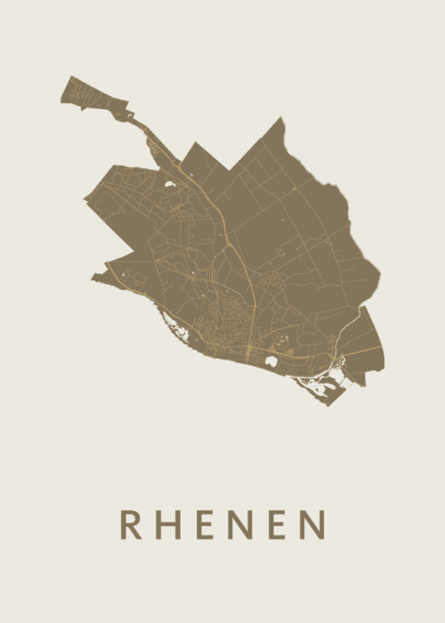 Rhenen Gold Stadskaart Poster Kopen