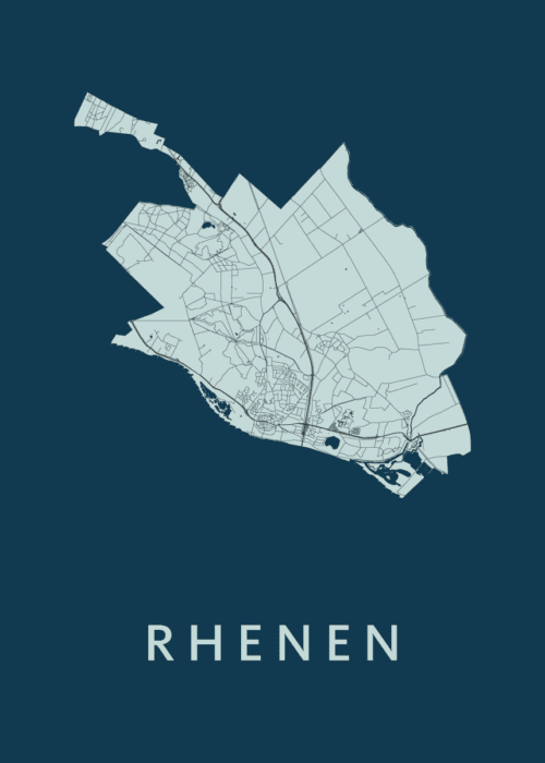 Rhenen Navy Stadskaart Poster Kopen