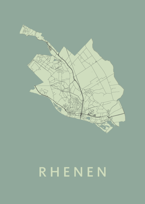 Rhenen Olive Stadskaart Poster Kopen