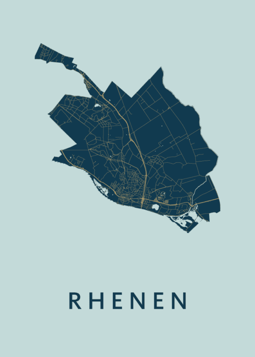 Rhenen Prussian Stadskaart Poster Kopen