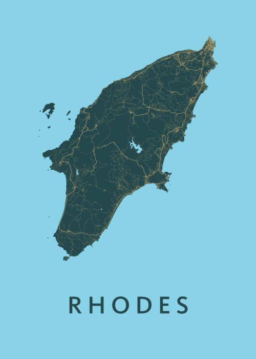 Rhodes Stadskaart poster
