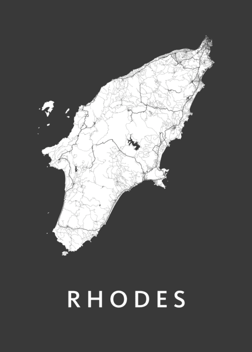 Rhodes Stadskaart poster