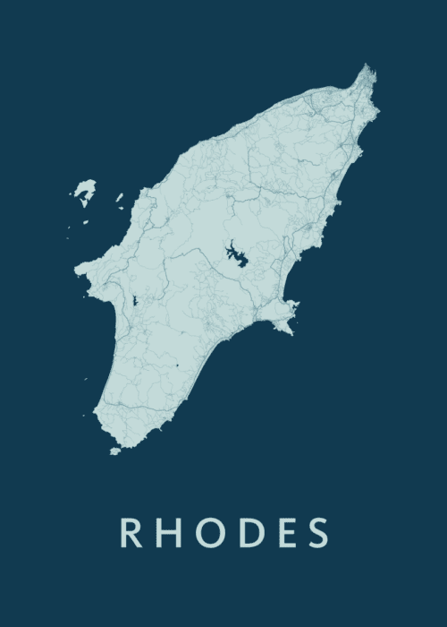 Rhodes Stadskaart poster