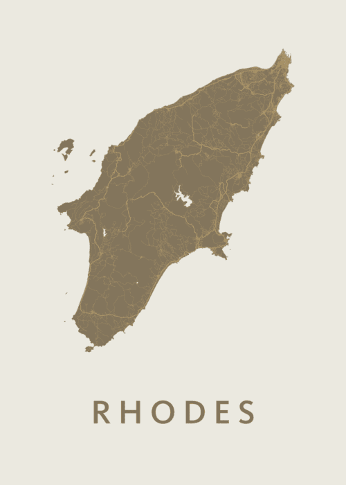 Rhodes Stadskaart poster