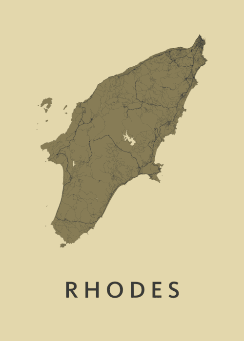 Rhodes Stadskaart poster