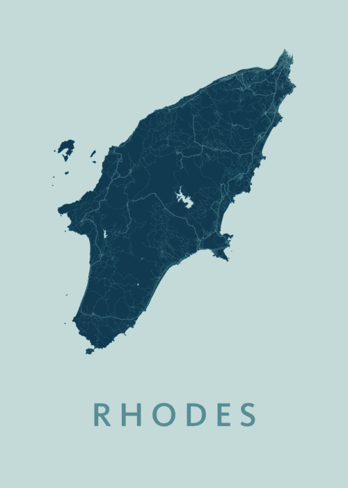 Rhodes Stadskaart poster