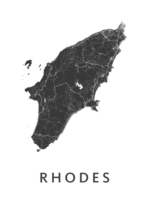 Rhodes Stadskaart poster