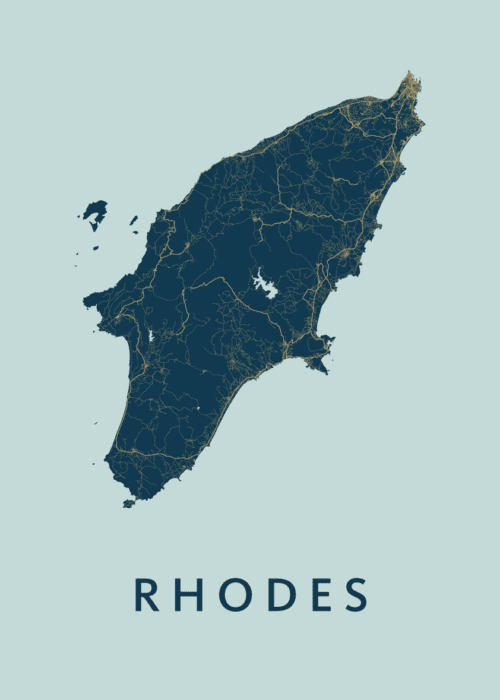 Rhodes Stadskaart poster