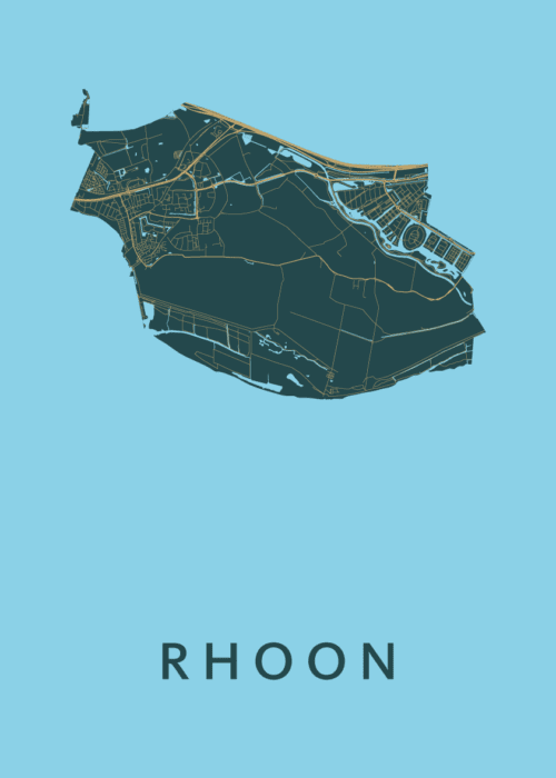 Rhoon Azure Stadskaart Poster Kopen