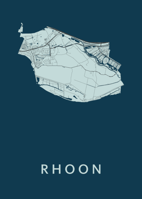 Rhoon Navy Stadskaart Poster Kopen