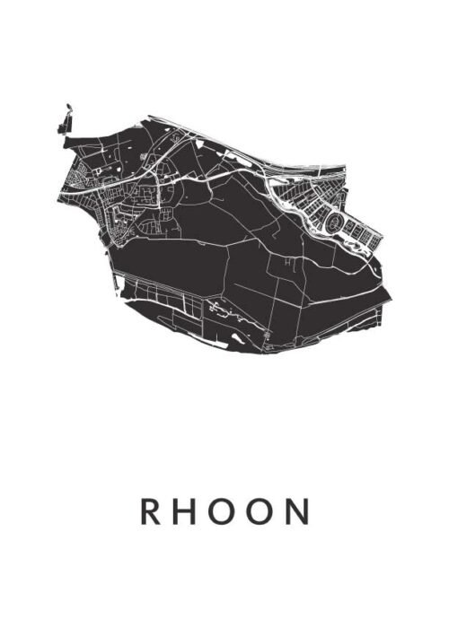 Rhoon White Stadskaart Poster Kopen
