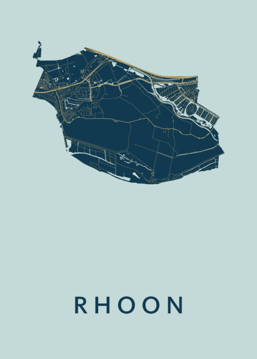 Rhoon Prussian Stadskaart Poster Kopen