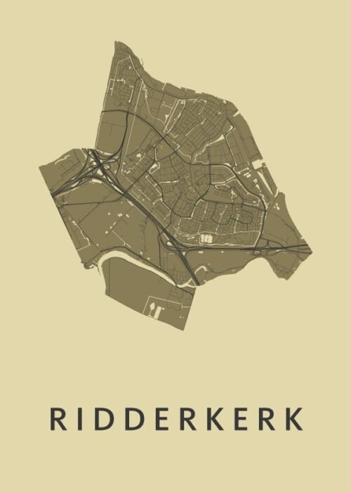 Ridderkerk GoldenRod Stadskaart Poster Kopen