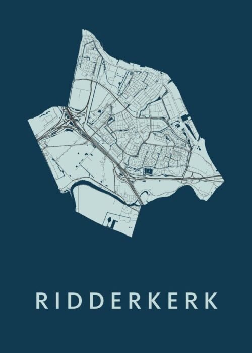 Ridderkerk Navy Stadskaart Poster Kopen
