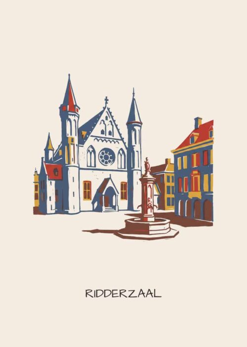 Ridderzaal Den Haag - Linosnede-stijl
