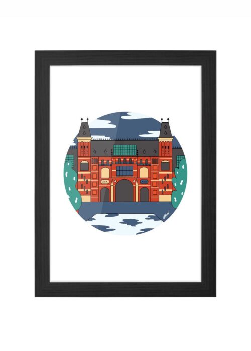 rijksmuseum icoon print poster ingelijst in zwarte lijst