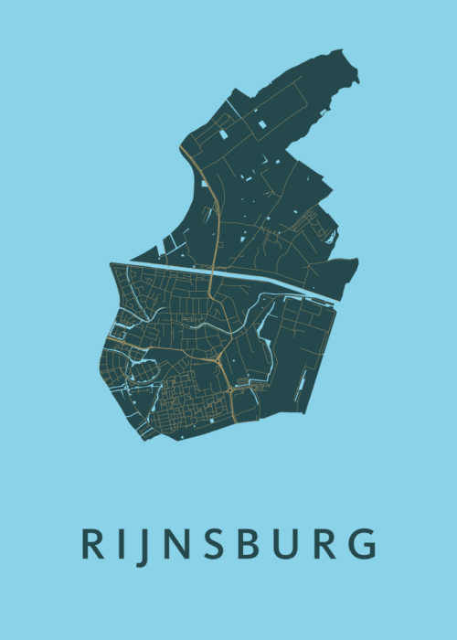 Rijnsburg Azure Stadskaart Poster Kopen