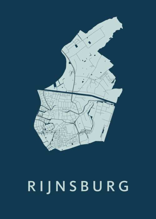Rijnsburg Navy Stadskaart Poster Kopen