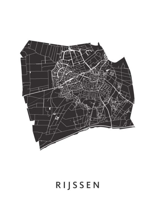 Rijssen Stadskaart - White poster