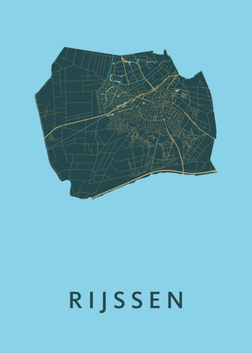 Rijssen Stadskaart - Azure poster