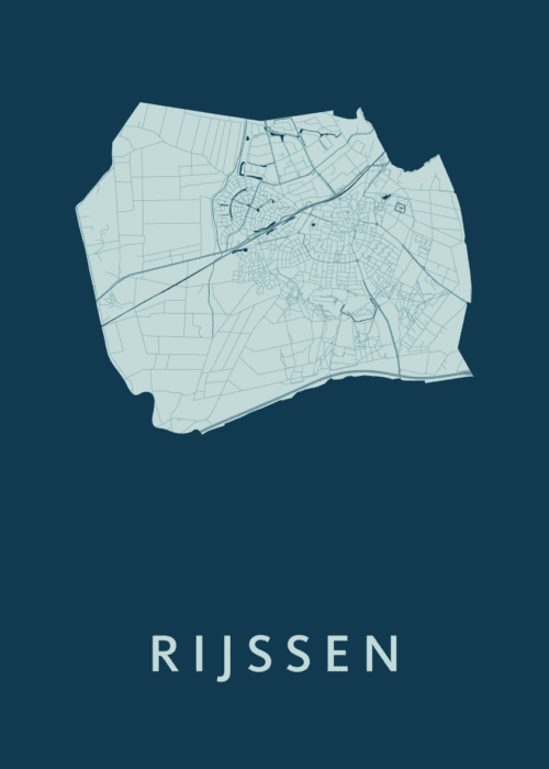 Rijssen Stadskaart - Feldgrau poster