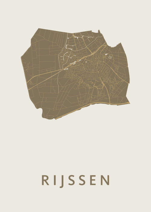 Rijssen Stadskaart - Gold poster