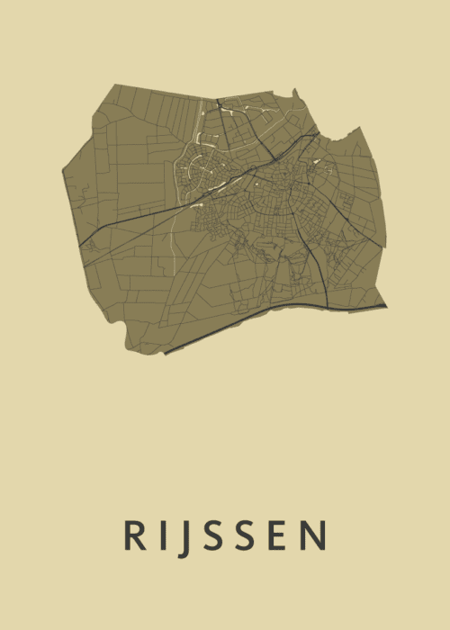 Rijssen Stadskaart - GoldenRod poster