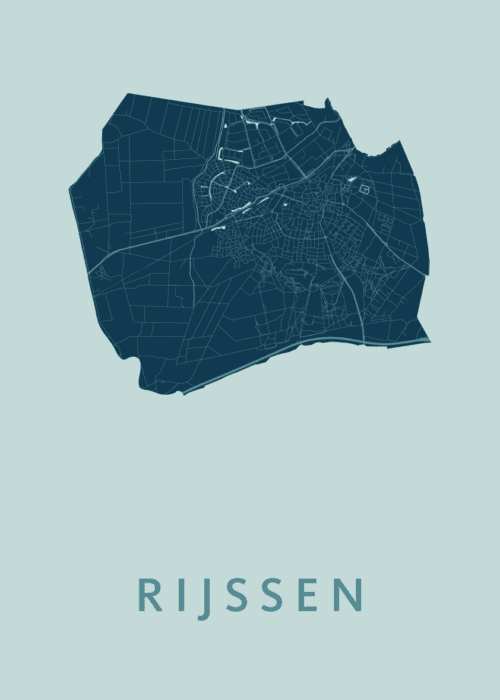 Rijssen Stadskaart - Mint poster
