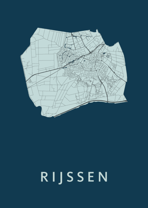 Rijssen Stadskaart - Navy poster
