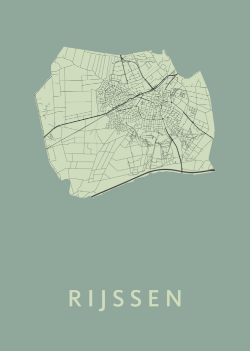 Rijssen Stadskaart - Olive poster