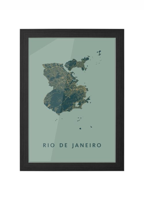Rio de Janeiro Amazon Ingelijst in Zwart lijst Kopen | Kunst in Kaart