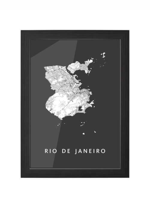 Rio de Janeiro Black Ingelijst in Zwart lijst Kopen | Kunst in Kaart