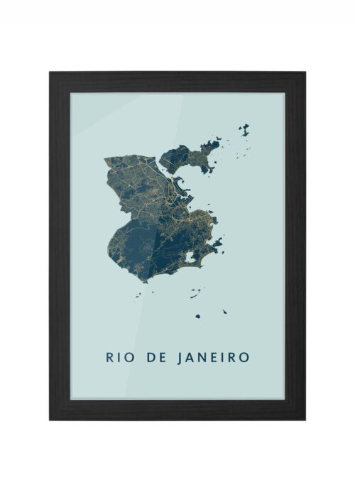 Rio de Janeiro Prussian Ingelijst in Zwart lijst Kopen | Kunst in Kaart