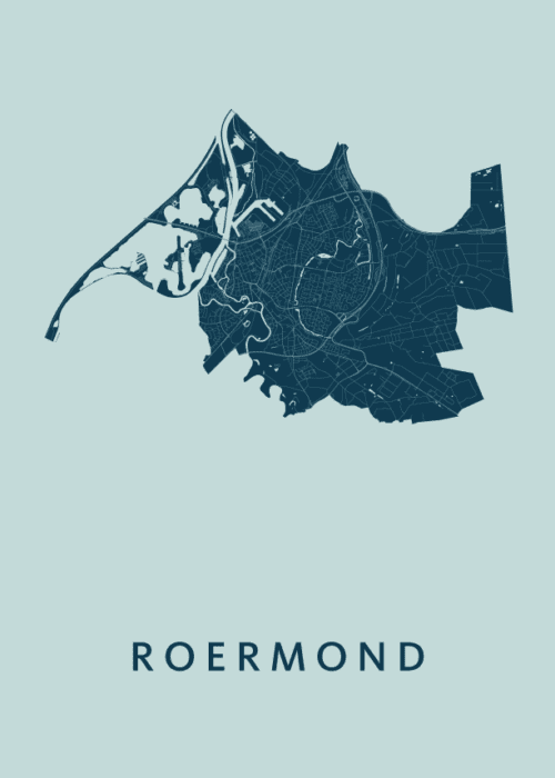 Roermond Stadskaart Poster Mint poster