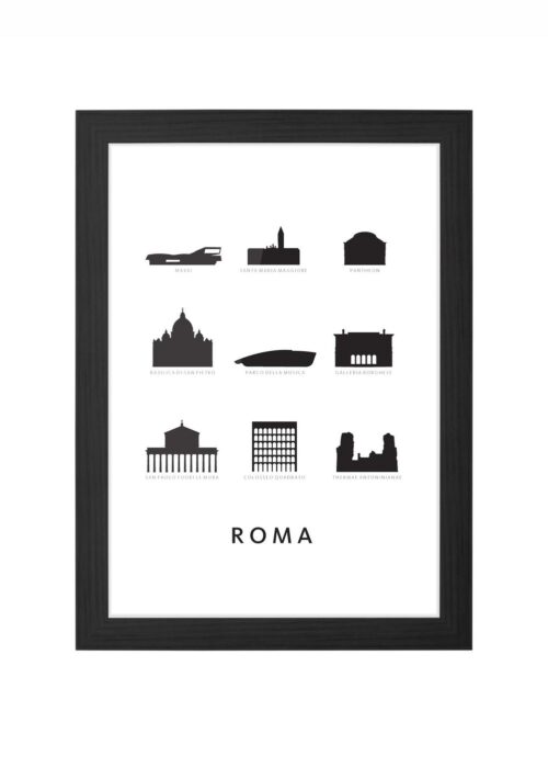 Roma - Architectuur Print ingelijst in zwarte lijst
