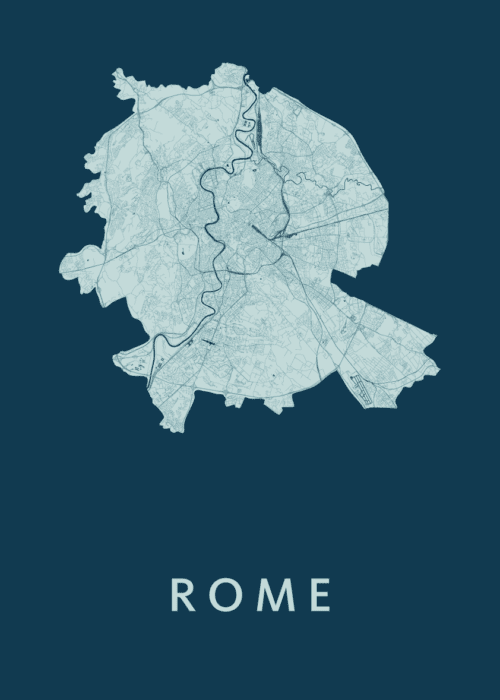 Rome Stadskaart poster Feldgrau