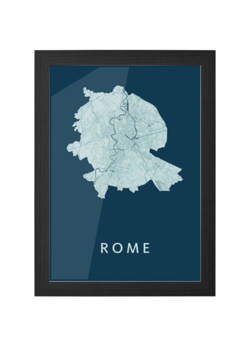 rome stadskaart poster ingelijst in zwarte lijst