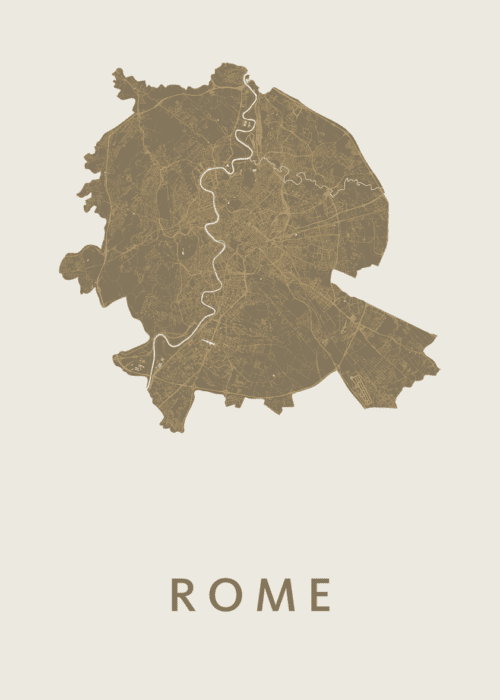 Rome Stadskaart poster Gold