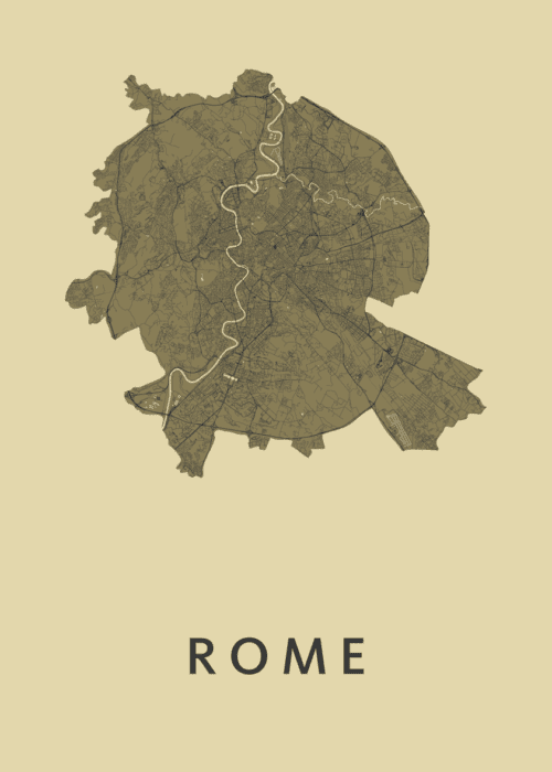 Rome Stadskaart poster GoldenRod