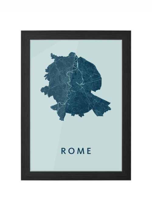 rome stadskaart poster ingelijst in zwarte lijst