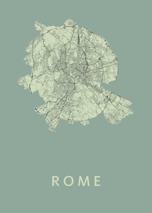 Rome Stadskaart poster Olive