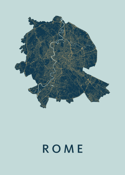 Rome Stadskaart poster Prussian