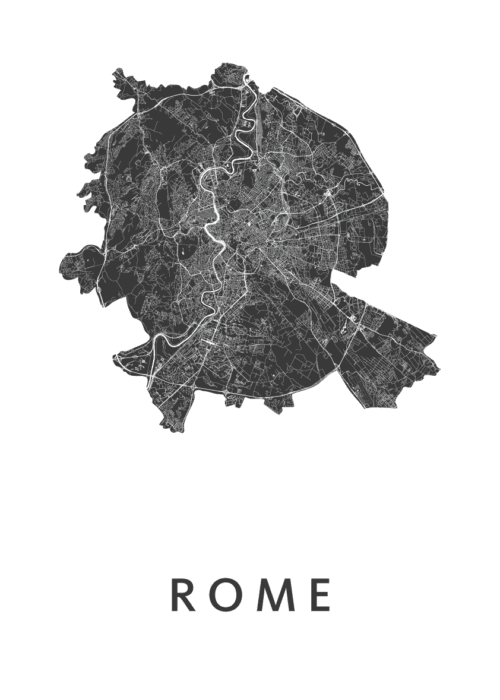 Rome Stadskaart poster White