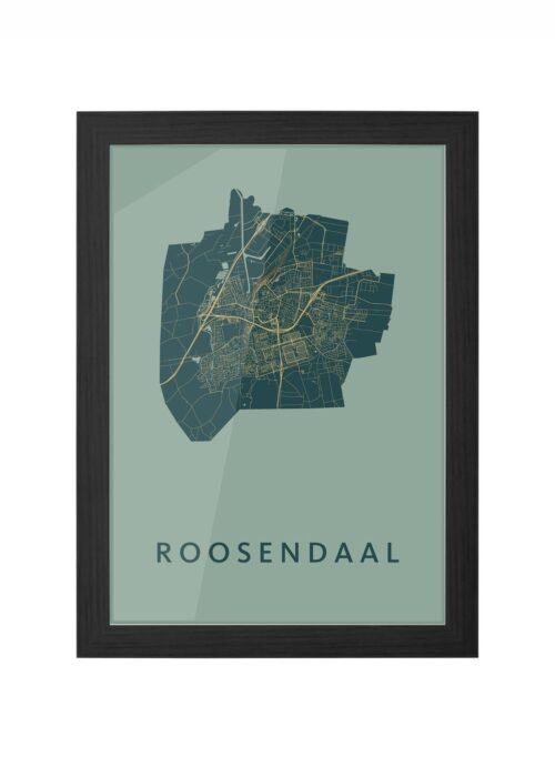 roosendaal stadskaart poster ingelijst in zwarte lijst