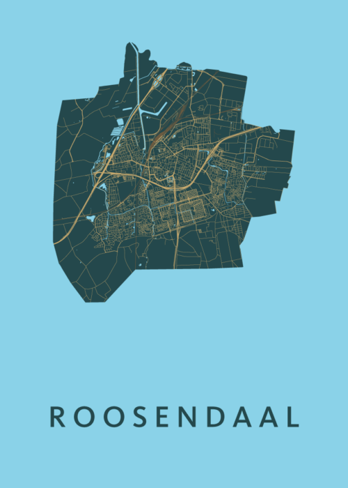 Roosendaal Stadskaart - Azure poster