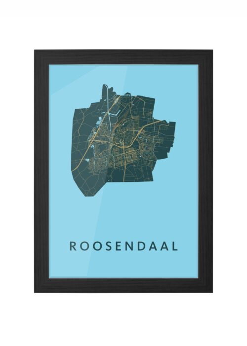 roosendaal stadskaart poster ingelijst in zwarte lijst